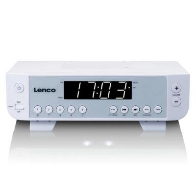 LENCO Radio portable avec &eacute;clairage LED et minuterie  KCR-11WH Blanc 