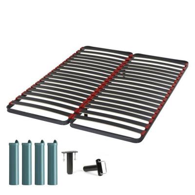 EBAC Sommier &agrave; lattes + pieds 2x90x200 C39 - 36 lattes bois - Fabrication fran&ccedil;aise