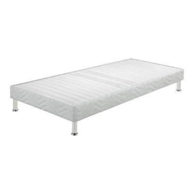 EBAC Sommier tapissier + jeu de pieds 70x190 Omega blanc 18 lattes