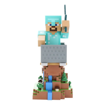 EXQUISITE GAMING  Figurine Minecraft Steve support manette et t&eacute;l&eacute;phone