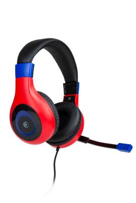 NACON Casque St&eacute;r&eacute;o filaire rouge et bleu Nintendo Switch, Nintendo Switch lite et Nintendo Switch OLED