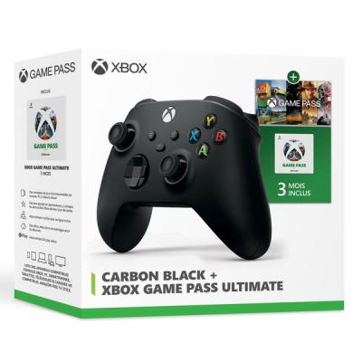 MICROSOFT Pack Manette Xbox sans fil Noir + 3 mois Game Pass Ultimate (XBOX SERIES)