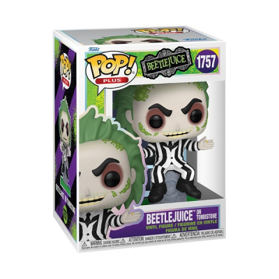 FUNKO Beetlejuice - Figurine Pop! Plus Beetlejuice Sur Pierre Tombale 9 Cm
