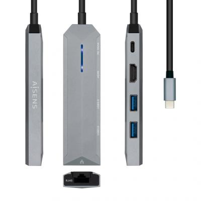 AISENS  ASUC-5P003-GR station d'accueil Avec fil USB 3.2 Gen 1 (3.1 Gen 1) Type-C Gris