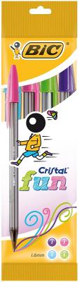 BIC  Cristal Large Fashion Blister De 4 Stylos-Billes Assorti Fantaisie