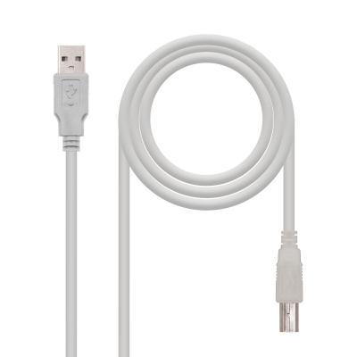 NANOCABLE  10.01.0102 c&acirc;ble USB USB 2.0 1 m USB A USB B Beige - Neuf