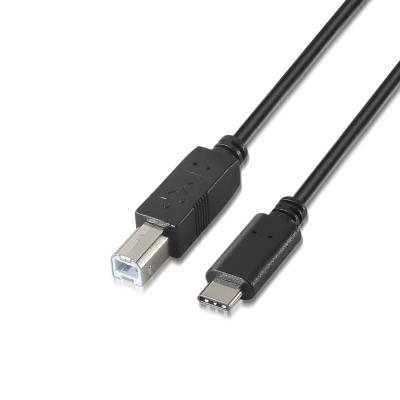 AISENS  - c&acirc;ble usb 2.0 imprimante 3a, type usb-c/mb/m, noir, 2.0m