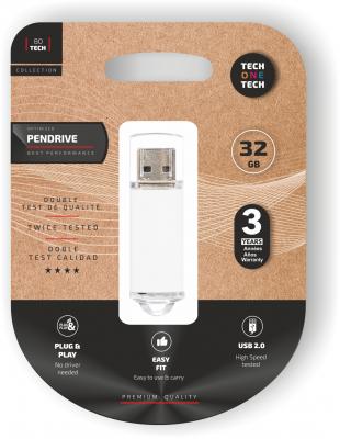 TECH ONE TECH TechOneTech Cl&eacute; USB Tech Basic M&eacute;moire USB 2.0 32 Go - Blanche