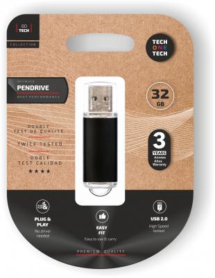 TECH ONE TECH TechOneTech Cl&eacute; USB Tech Basic M&eacute;moire USB 2.0 32 Go - Noire