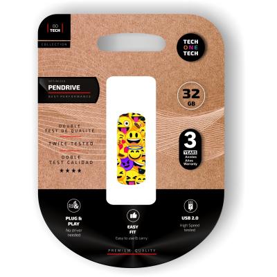 TECH ONE TECH TechOneTech Cl&eacute; USB Tech Emoji Collage M&eacute;moire USB 2.0 32 Go