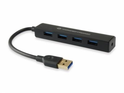 CONCEPTRONIC  Hub Extender USB3.0 vers 4 ports USB3.0 - 5Gbps - Noir