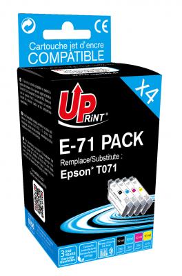 UPRINT Pack de 4 cartouches compatibles EPSON T0715 gu&eacute;pard E-71 UpPrint