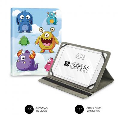 SUBBLIM  Trendy Case Etui Universel Monstres pour Tablette jusqu'&agrave; 11