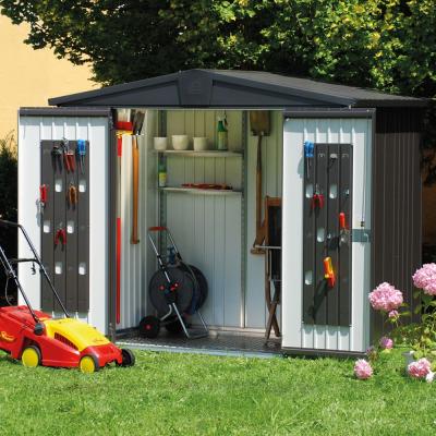 BIOHORT Abri de jardin Europa en metal - Taille 4A L316x156 cm - Gris fonce