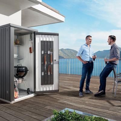 BIOHORT Armoire de jardin m&eacute;tal T90 gris fonc&eacute;, l.93 x H.182.5 x P.83 cm