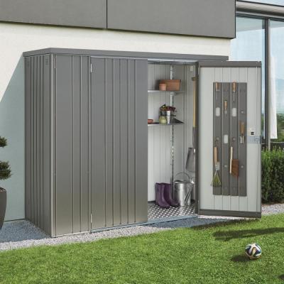 BIOHORT Armoire de jardin m&eacute;tal T230 gris quartz, l.227 x H.182.5 x P.83 cm