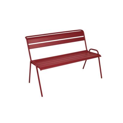 FERMOB Banc Monceau - Acier - Rouge piment - 111x60x60cm