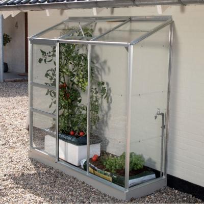 LAMS Serre adoss&eacute;e en verre tremp&eacute; Melissa alu 1.30 m&sup2; + embase - 