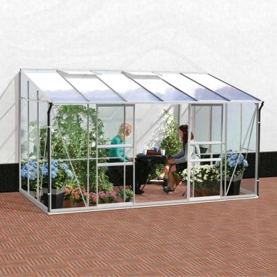 LAMS Serre adoss&eacute;e en verre tremp&eacute; Melissa alu 7.20 m&sup2; + embase - 