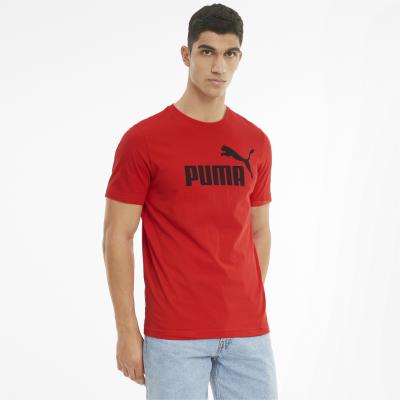 PUMA  Homme Logo Ess Tee T Shirt, Rouge (High Risk Red), M EU