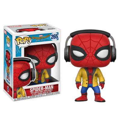 FUNKO Figurine  Pop Marvel Spider-Man Homecoming Spider-Man avec casque 9 cm 