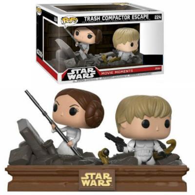  Figurine star wars - bi-pack movie moments trash compactor escape luke & leia exclusive pop FK23201