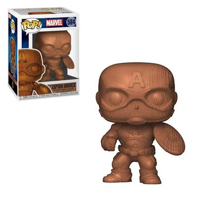 FUNKO Figurine Pop [Exclusive] Marvel : Captain America (Wood / Bois) [584]