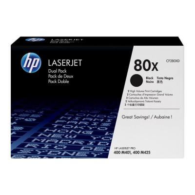 HP  Toner 80X - Ce280XD noir Pack de 2