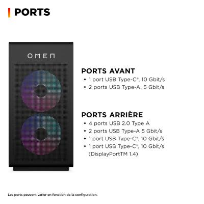HP OMEN 35L by  GT16-1006nf - microATX Ryzen 7 9800X3D - 64 Go - SSD 2 x 2 To