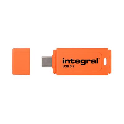 INTEGRAL  Neon-C - Cl&eacute; USB - 128 Go - USB-C 3.1 Gen 1 - orange