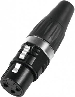 GENERIQUE XLR femelle, droit HI-X3CF Nombre de p&ocirc;les: 3 argent, noir