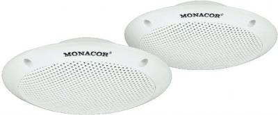 MONACOR  SPE-15F/WS Paire de haut-parleurs Public Adress de plafond, r&eacute;sistants aux intemp&eacute;ries - Haut-parleurs ELA 100 V