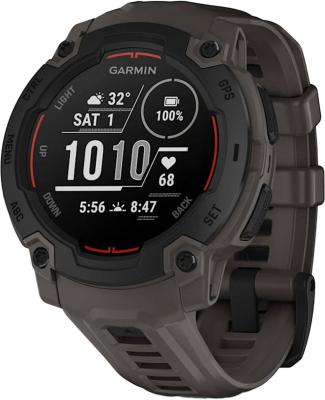 GARMIN Montre gps  instinct e 45 mm noir avec bracelet en silicone gris charcoal