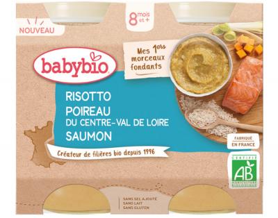 BABYBIO  Risotto Poireau Saumon 8M+ Bio 2x200g