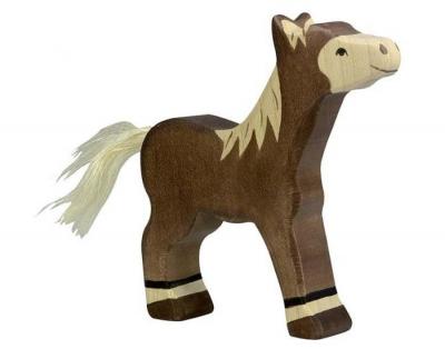 HOLZTIGER  - 80042 - Figurine - Poulain, Debout - Marron Fonc&eacute;