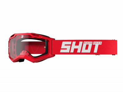 SHOT Masque cross  Assault 2.0 Solid rouge brillant- &eacute;cran transparent