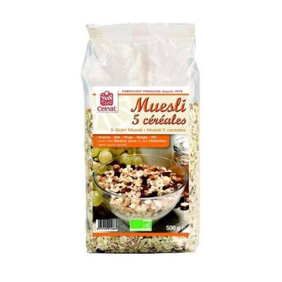 CELNAT  Muesli 5 c&eacute;r&eacute;ales bio - Sachet 500g