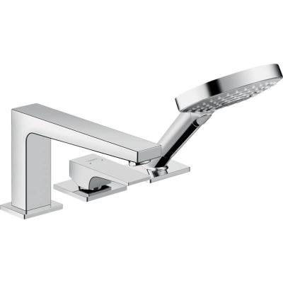 HANSGROHE Robinet mitigeur bain douche 3 trous poign&eacute;e manette Metropol chrom&eacute;