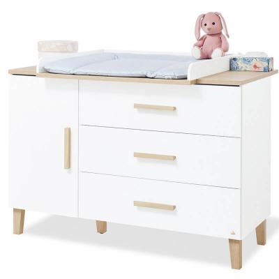 Table &agrave; langer pour b&eacute;b&eacute;s extra-large blanc et ch&ecirc;ne Lumi Pinolino