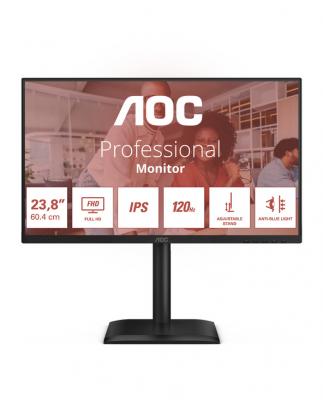 AOC Moniteur  24E4U 23.8"" FHD 120Hz IPS Haut Ajustable Noir