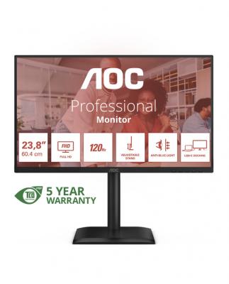 AOC Moniteur  24E4CV 24"" Full HD 120Hz IPS USB-C Haut Parleurs