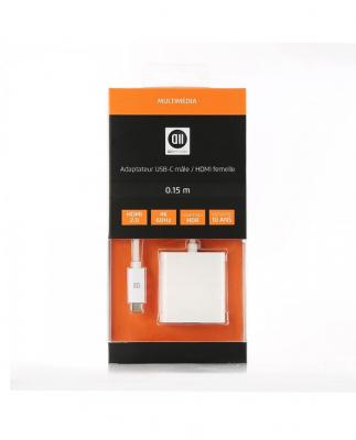 D2 DIFFUSION  D2USBCHDMIFADP Adaptateur USB C Male/HDMI Femelle Blanc