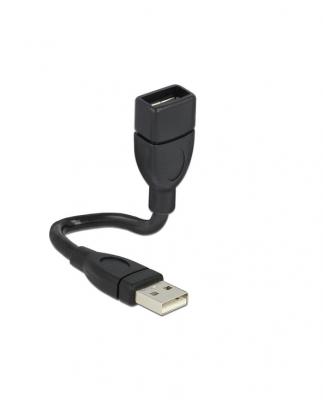 DELOCK  C&acirc;ble USB 2.0&nbsp;connecteur A m&acirc;le vers Femelle shapecable 15cm Noir