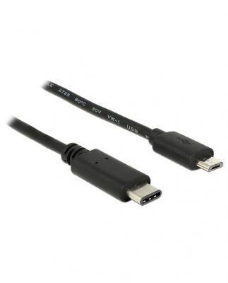 DELOCK  83602 c&acirc;ble USB 1 m USB 2.0 USB C Micro-USB B Noir
