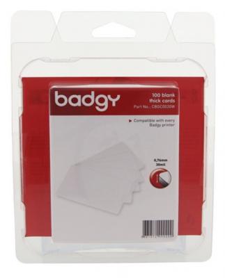 EVOLIS Lot de 100 cartes PVC &eacute;paisses Badgy - 30mil - 0,76mm