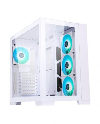 ITEK Bo&icirc;tier PC Moyen Tour ATX avec panneau vitr&eacute;  Dark Cave RGB - blanc - TU