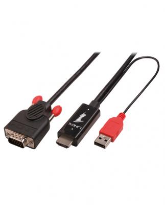 LINDY  cable video - HDMI / VGA / USB - 3 m