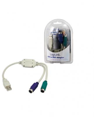 LogiLink - Adaptateur clavier/souris - PS/2 (F) pour USB (M)