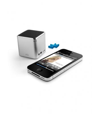 MUSICMAN  BT-X2 Mini Enceinte Bluetooth avec transmission audio sans fil Argent