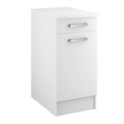 Bas 40 cm 1 porte 1 tiroir UNO blanc mat